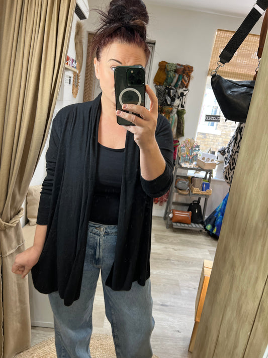 Short Open Cardigan - Black