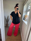 V Neck Top - Black