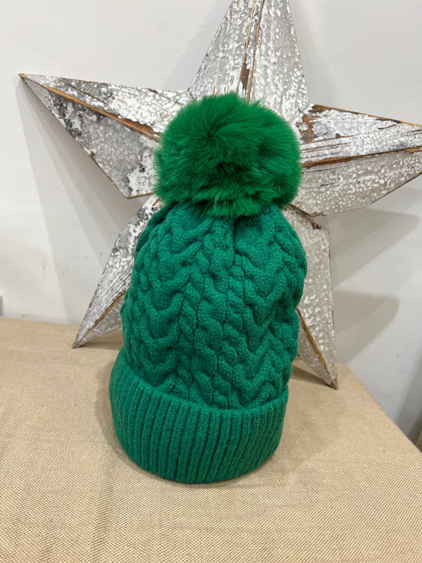 Fleece Lined Hat - Green