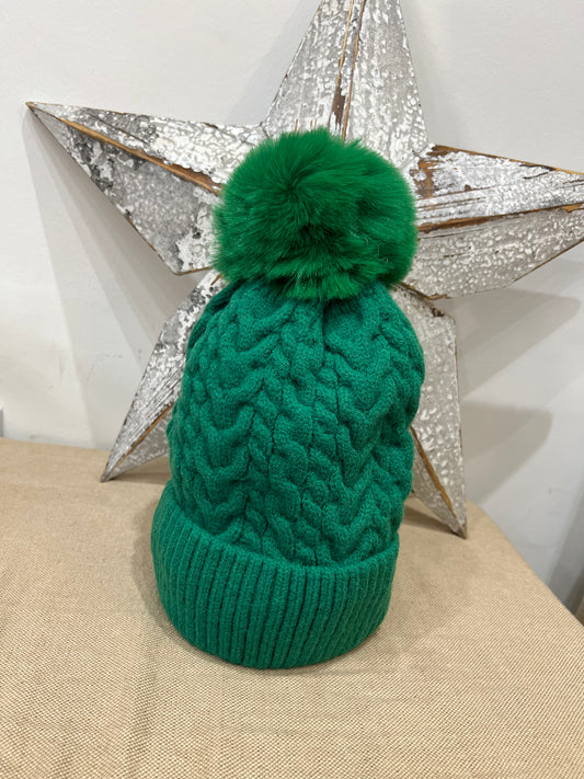 Fleece Lined Hat - Green