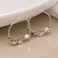 Peace Of Mind - Silver Plated Beaded Star Drop Earrings