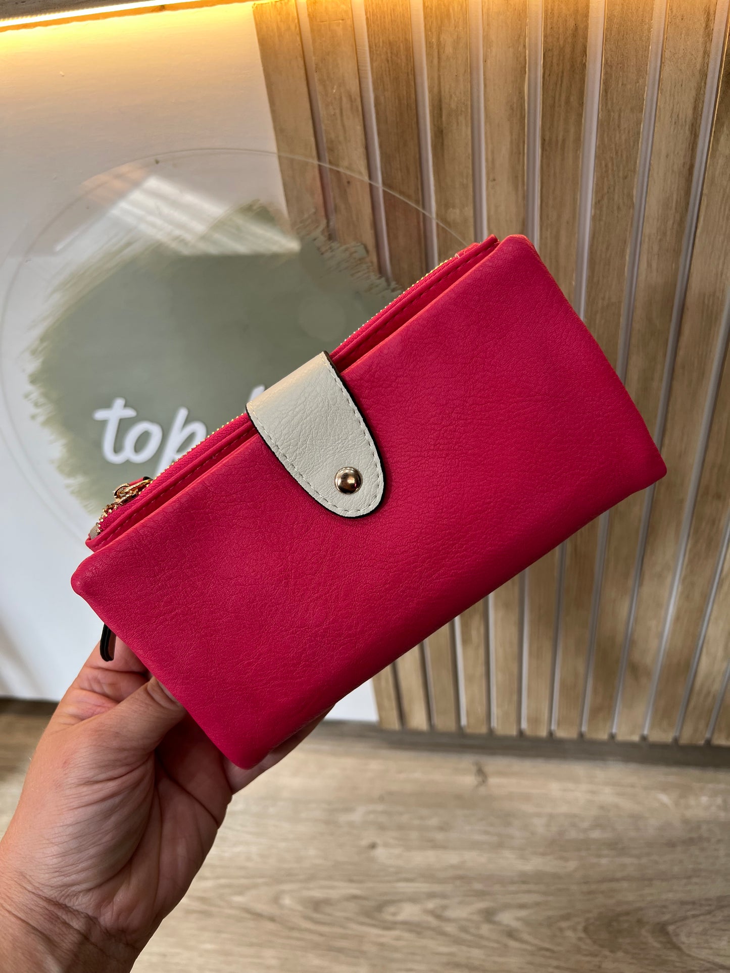 All-In-One Purse - Cerise/Cream