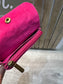 Suede Leather Purse - Leopard Cerise