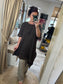 Linen Frill Tunic/Dress - Chocolate