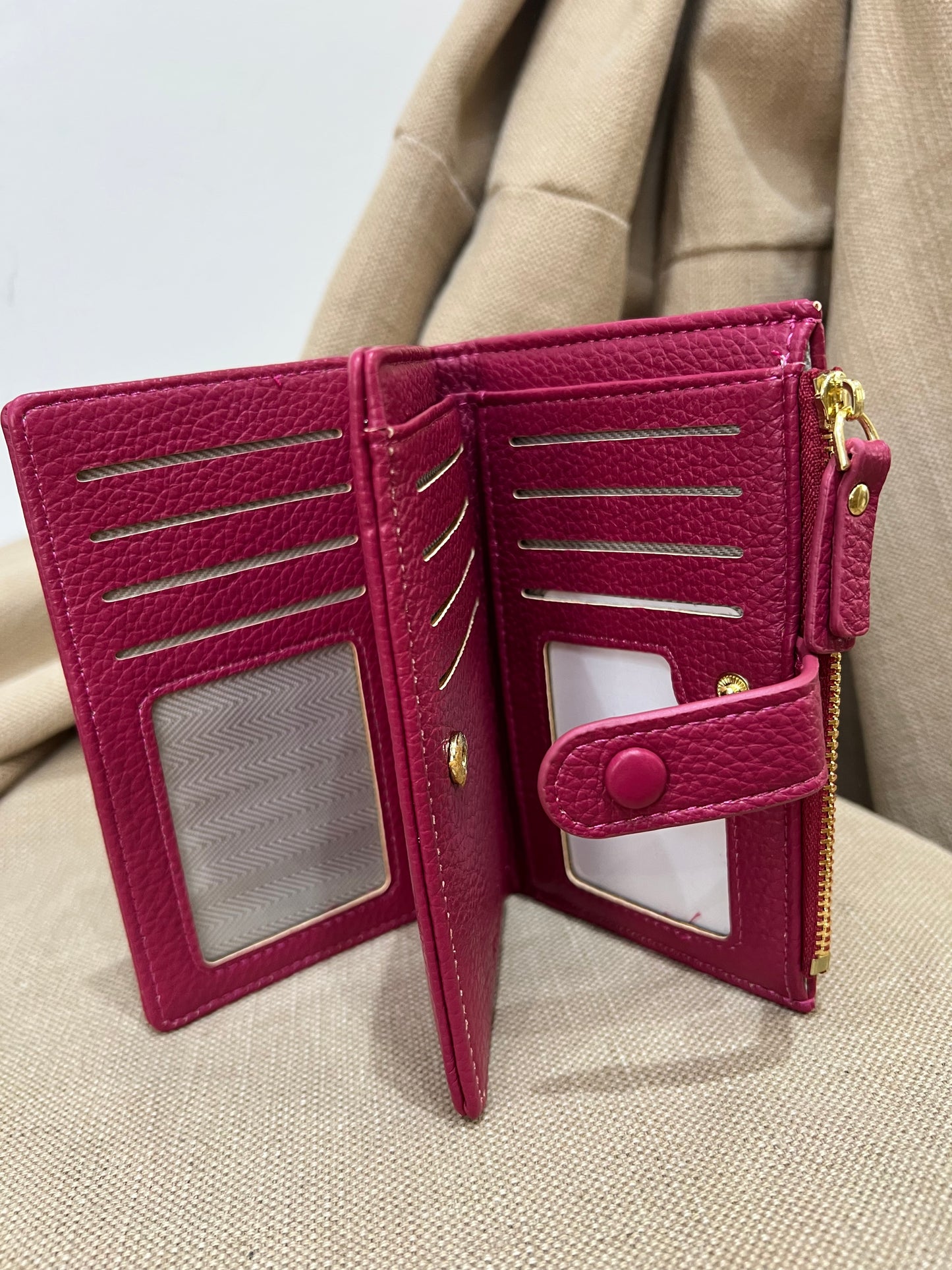 RFID Medium Purse - Cerise