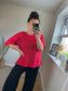 Fine Knit Top - Red