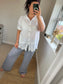 Cotton Stripe Trousers - Blue