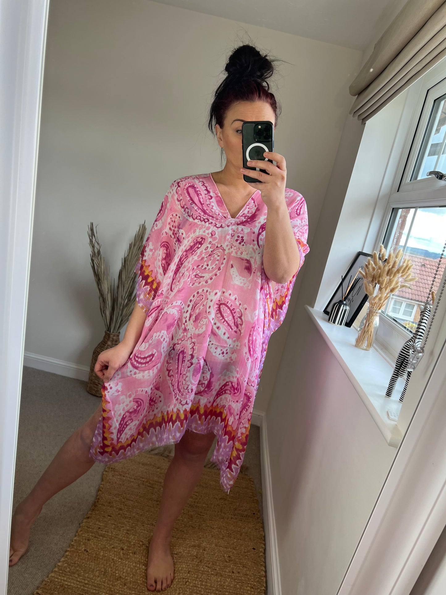 Kaftan Cover Up - Paisley Cerise