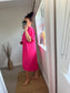 Twist Front Dress - Cerise