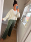 Stripe Seam Front Joggers - Khaki