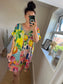 Fine Knit V Neck Dress - Lemons