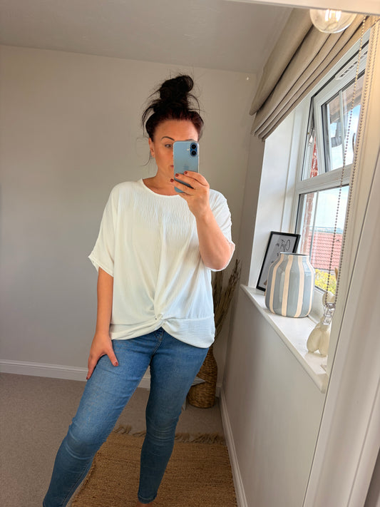 Twist Front Top - White
