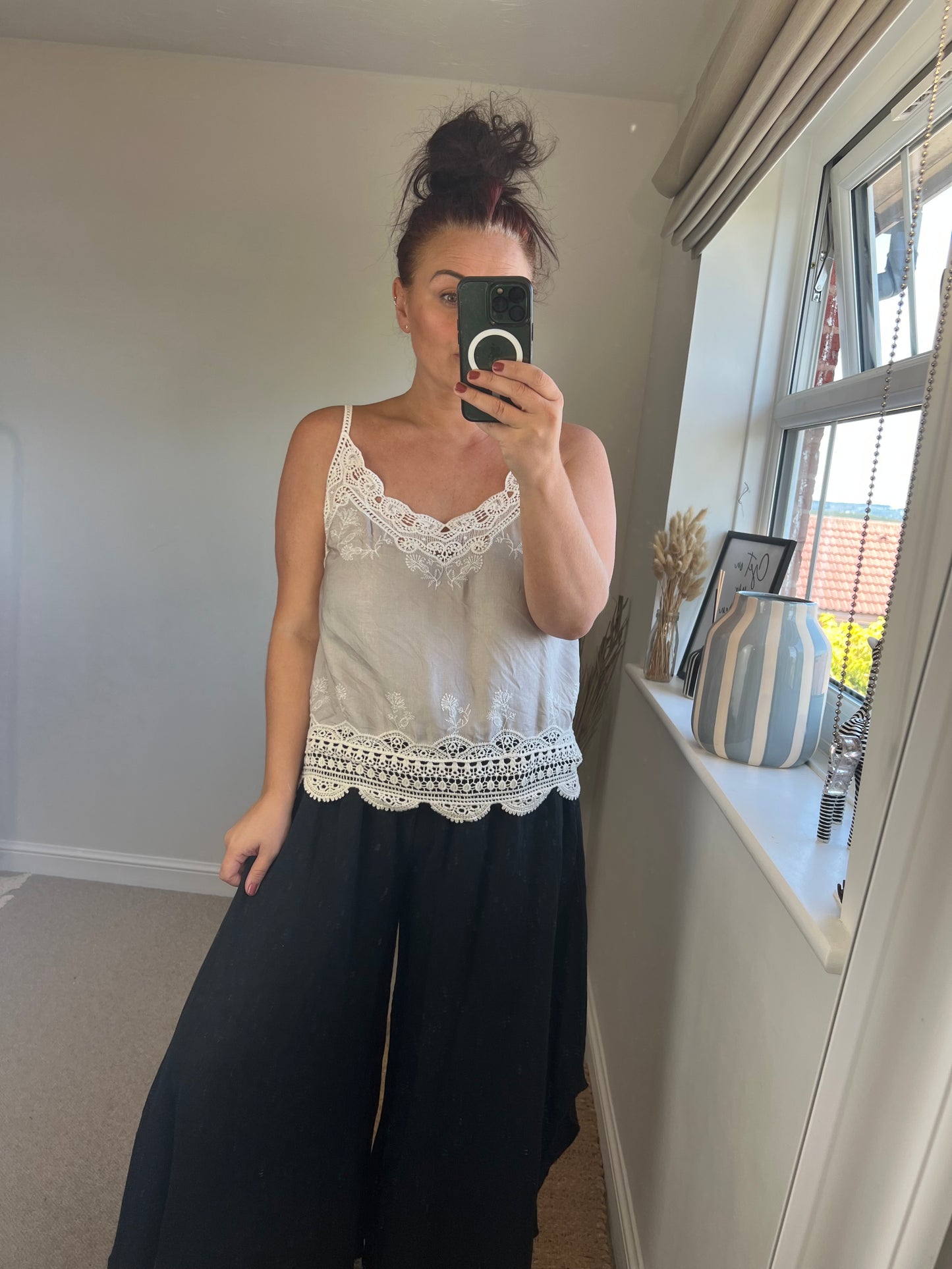 Crochet Cami Top - Beige