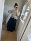 Split Front Wrap Trousers - Black