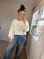 Acid Wash Sweatshirt - Cream