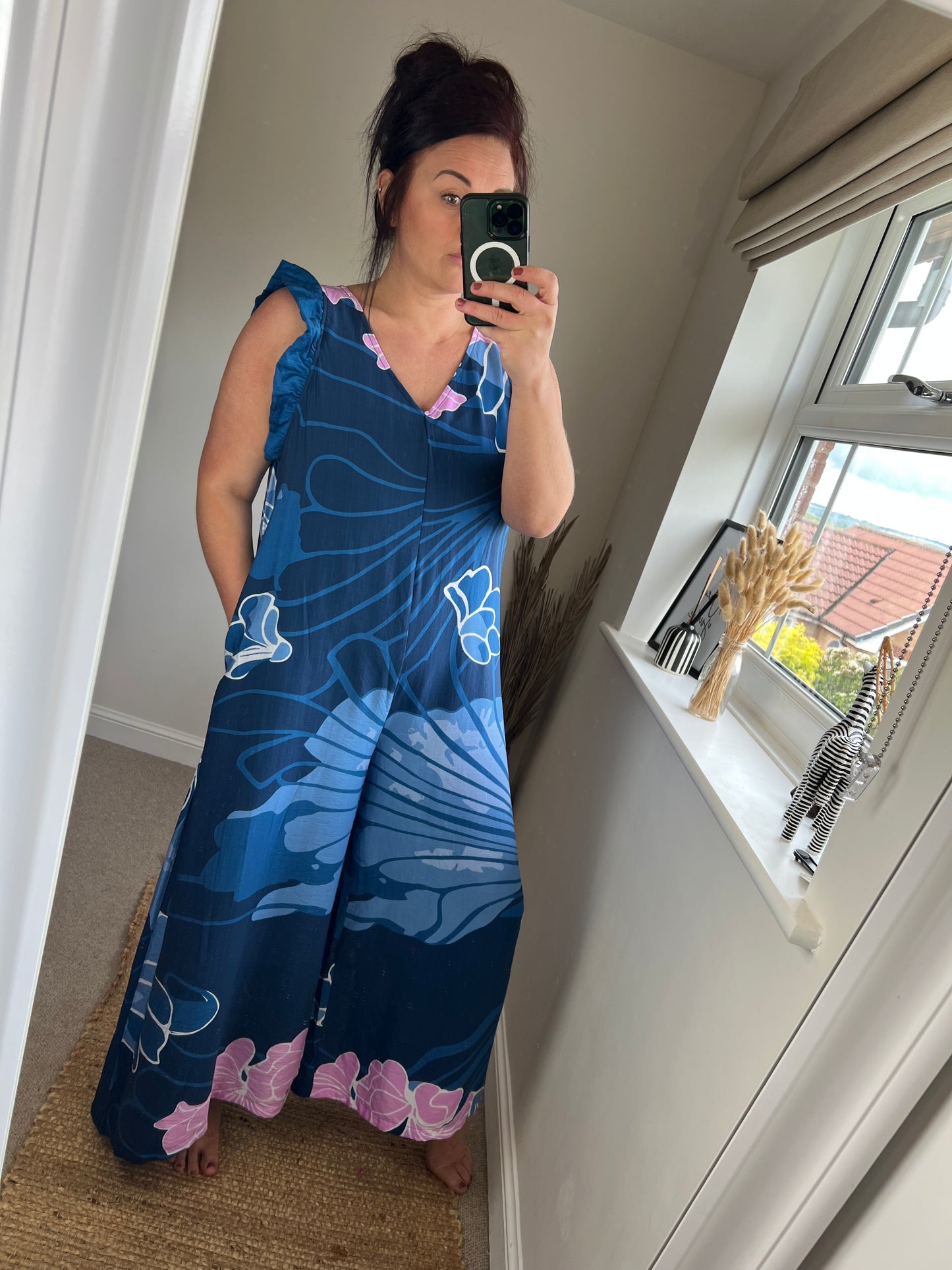 Fly Floral Jumpsuit - Blue