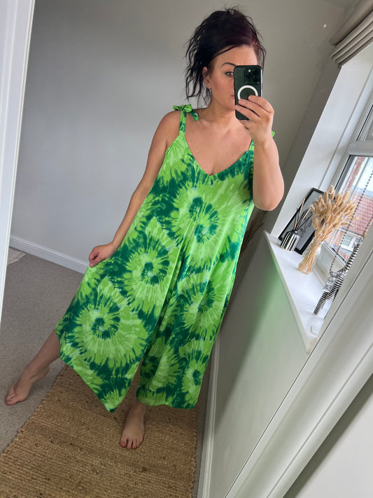 Tie Dye Jumpsuit - Green