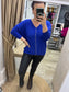 Fine Knit Tiny Button Jumper - Cobalt