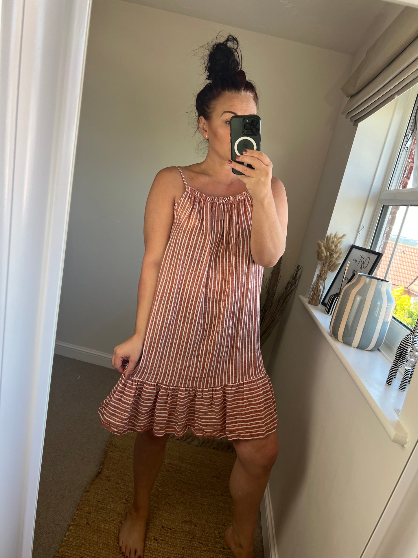 Stripe Sundress - Rust