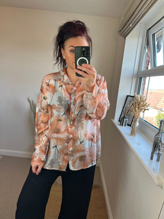 Bow Back Shirt - Orange