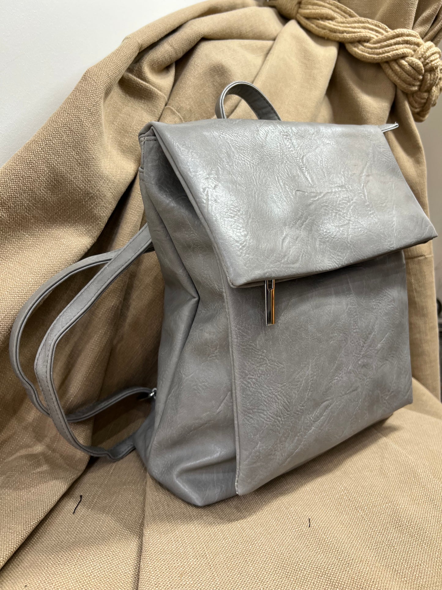 Fold over Rucksack - Light Grey