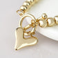 Peace of Mind - Silver Plated Gold Heart T-bar Bracelet