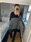 Chunky Knit Stripe Jumper - Black