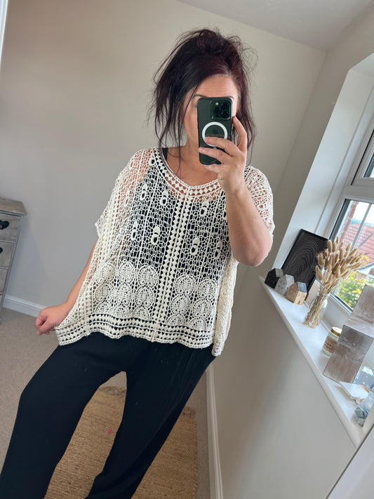 Crochet Top - Beige
