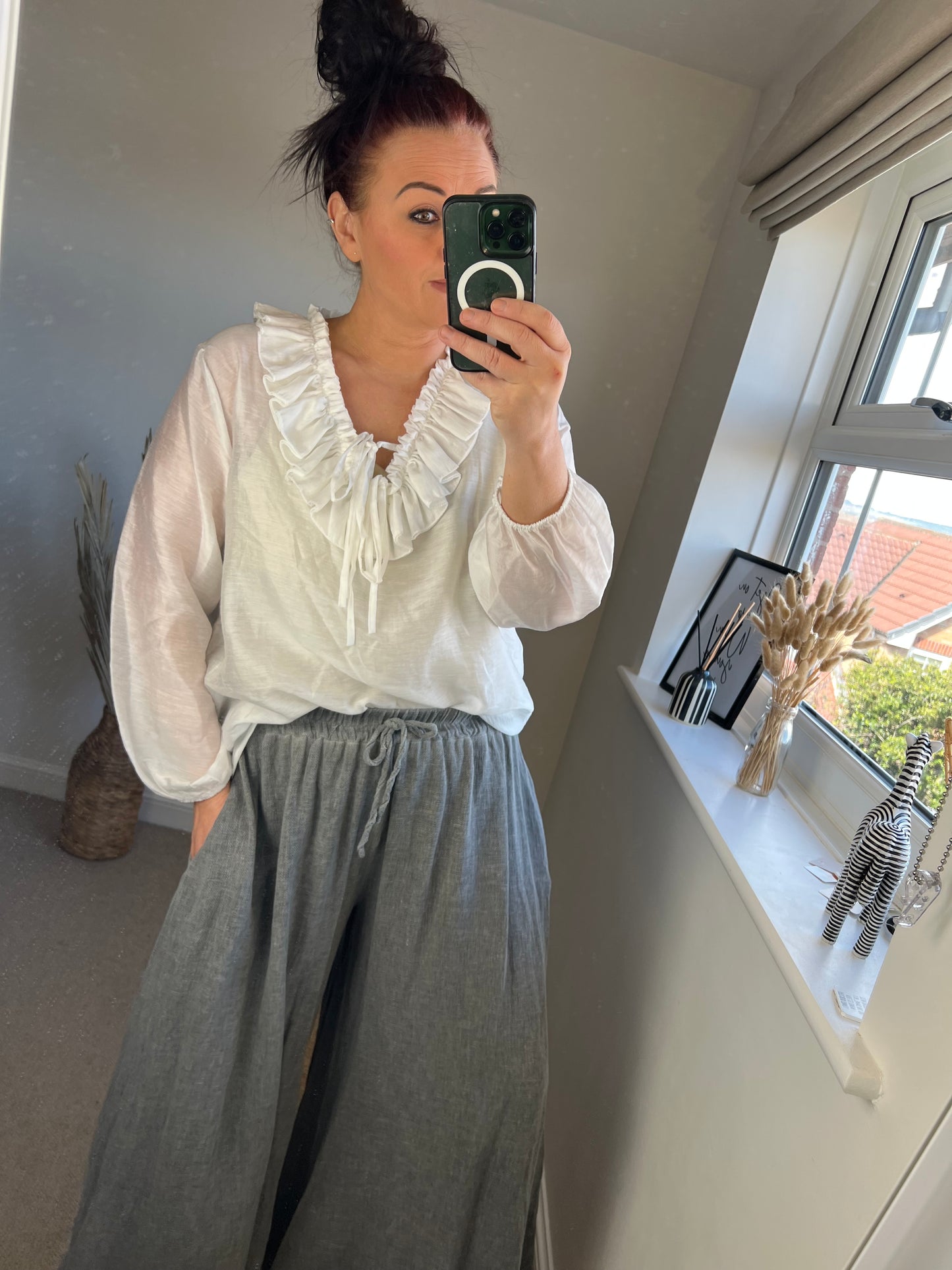 Ruffle Shirt - White