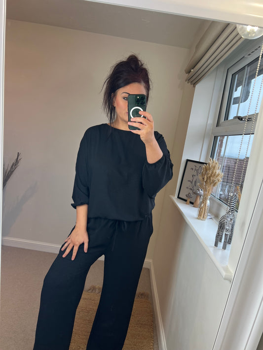 Bubble Hem Top - Black