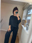 Bubble Hem Top - Black