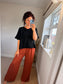 Boxy Short Sleeve Jumper - Black