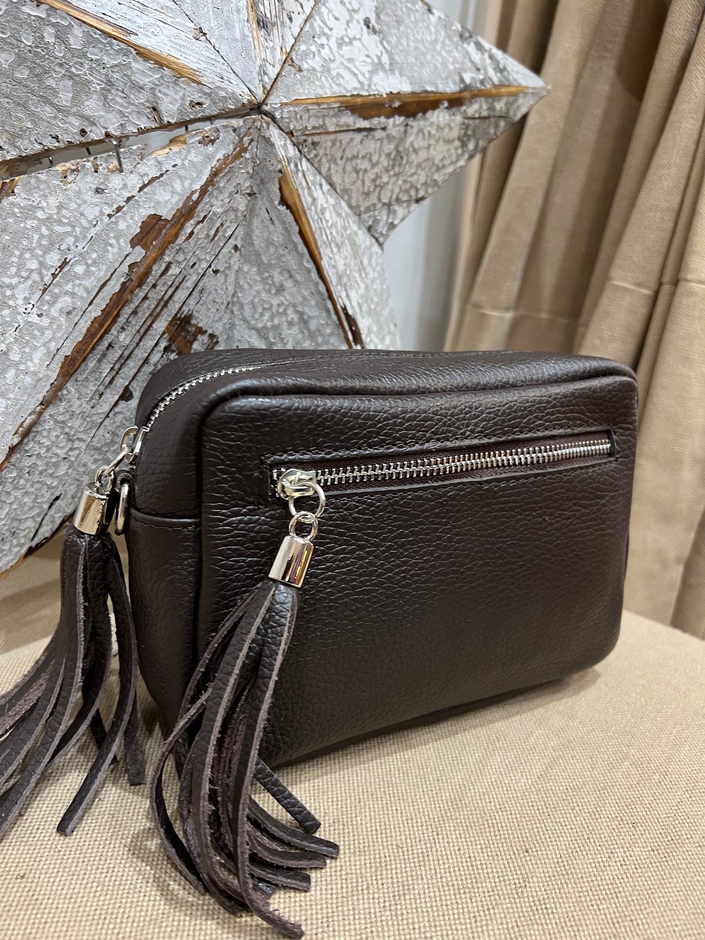 Leather Camera Bag - Chocolate