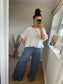 Linen Frill Top - White
