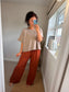 Boxy Short Sleeve Jumper - Mocha