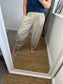 Jersey Barrel Leg Trousers - Beige