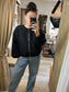 Collarless Bomber Jacket - Black
