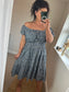 Magic Short Shirred Button Dress - Navy (Plus Size)