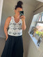 Crochet Cropped Vest - White