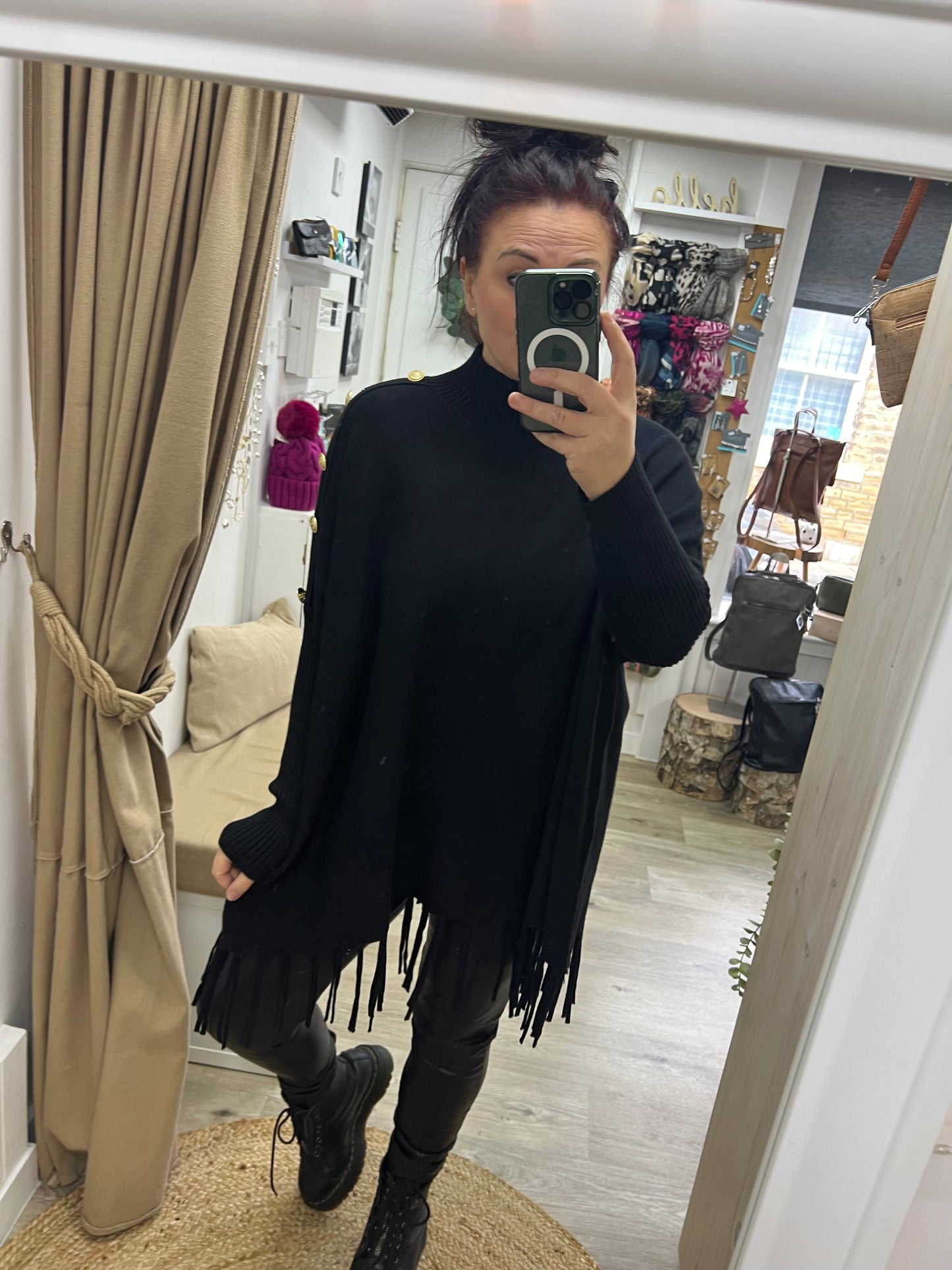 Military Tassel Jumper - Black