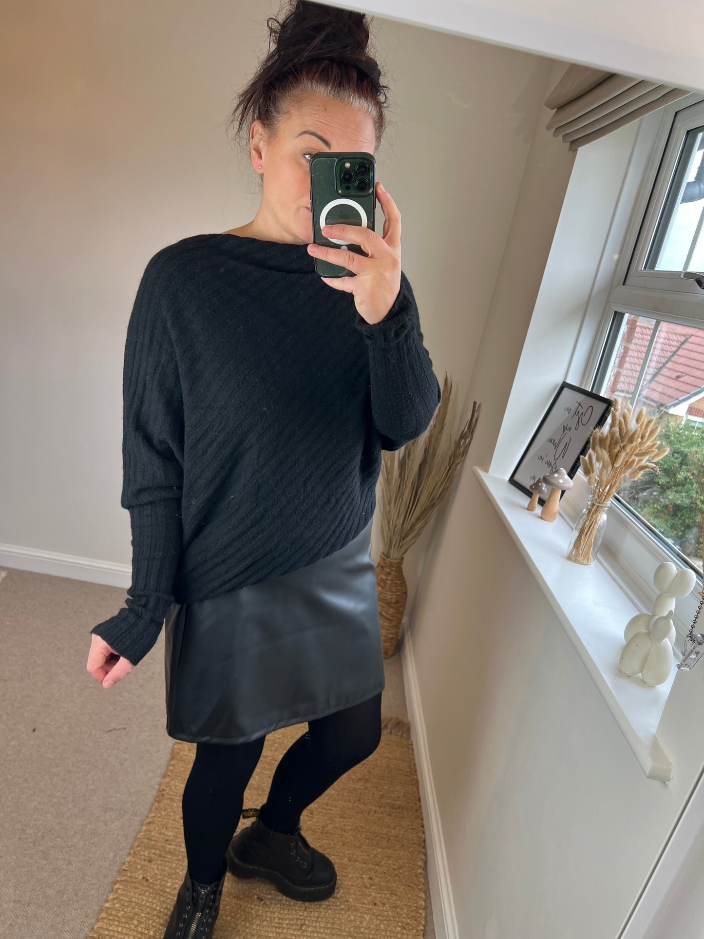 Faux Leather Skirt - Black (2 sizes)