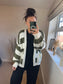 Stripe Chunky Cardigan - Khaki