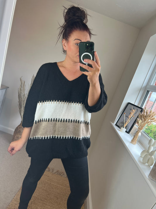 Patch Work Jumper - Black