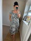 STEVIE Midi Button Dress - Black/White