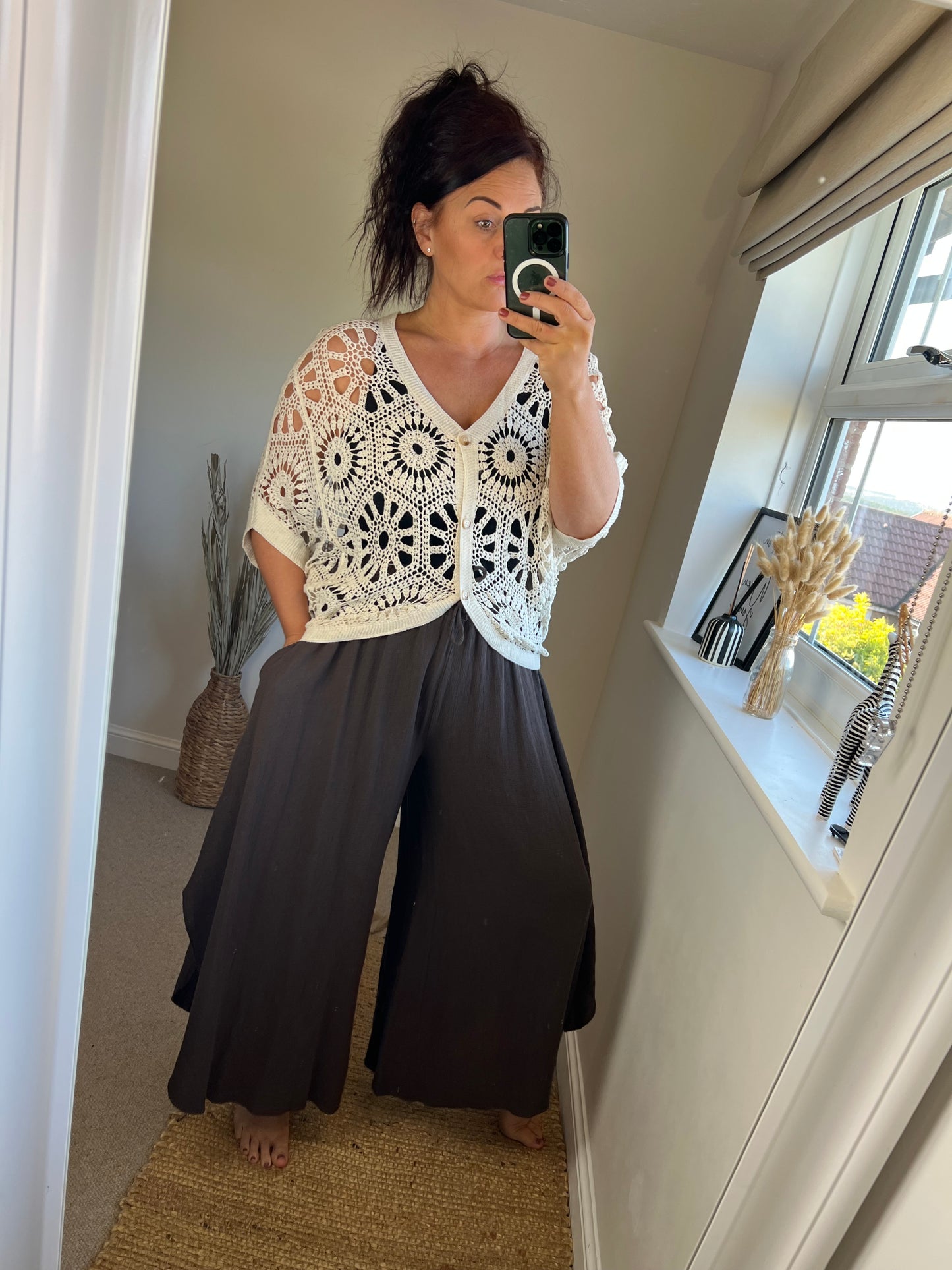 Crochet Scooped Cardi - Cream