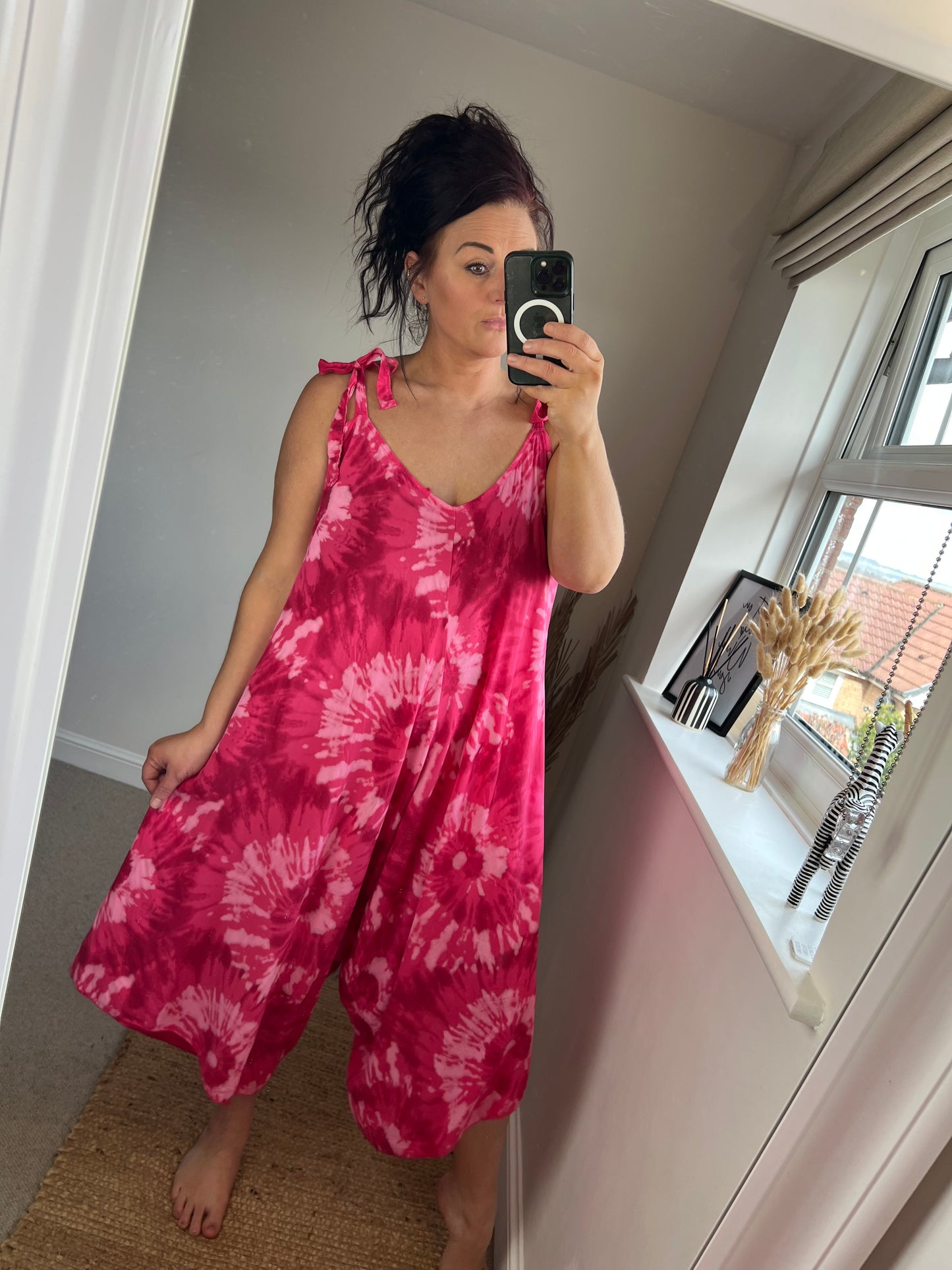 Tie Dye Jumpsuit - Cerise