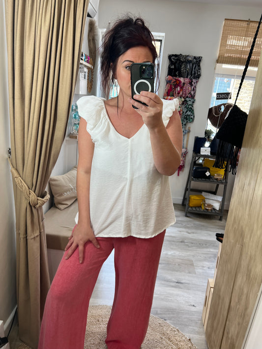 Tie Back Top - White