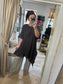 Linen Frill Tunic/Dress - Chocolate