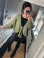 Chunky Knit Short Cardigan - Khaki