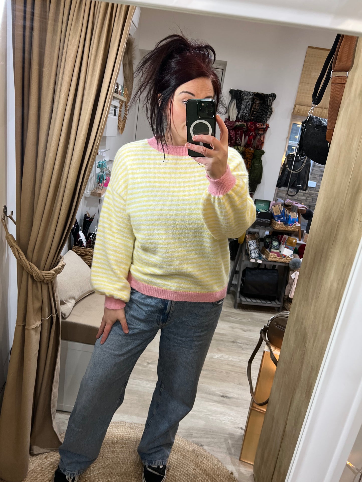 Stripe Jumper - Lemon/Pink